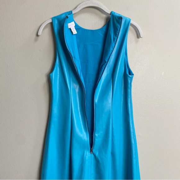 House of Harlow 1960 | Cian Blue Sleeveless Vegan Leather Minidress SZ M - Picture 10 of 11